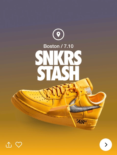 People 'Lemonade' Off-White x Air Force sneakers by Nike's SNKRS Stash