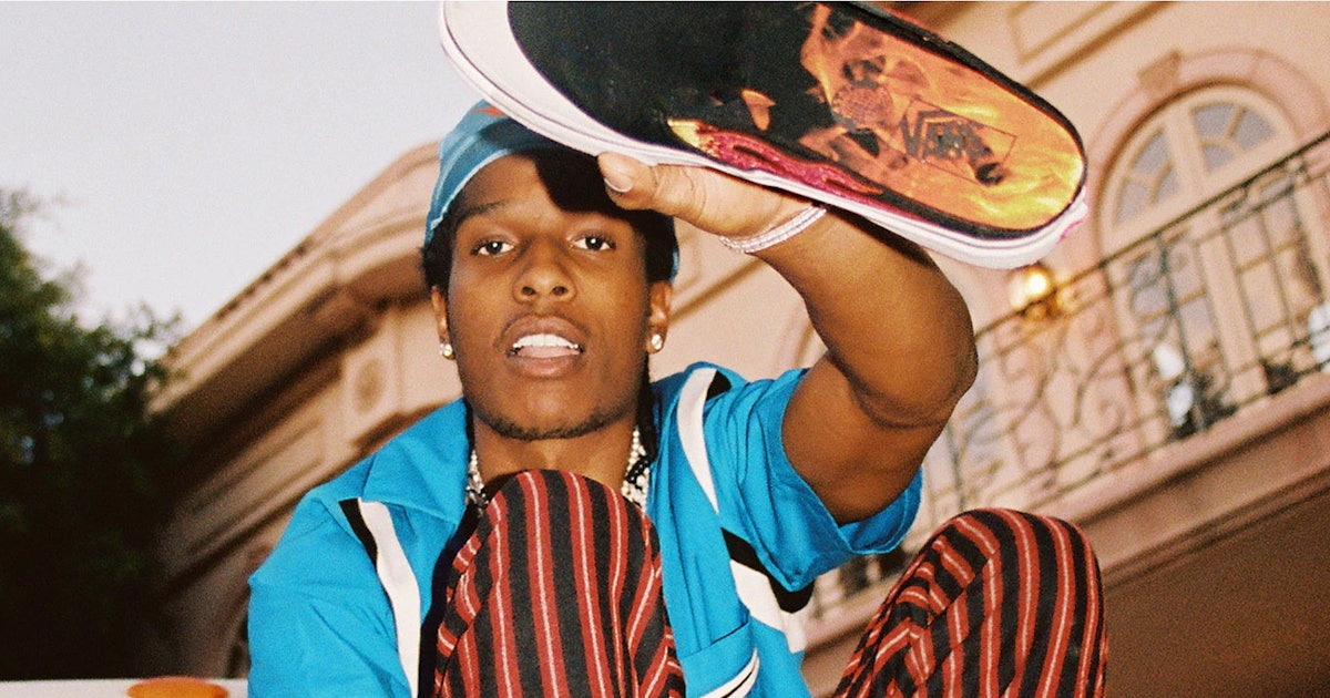 button advantage satire A$AP Rocky's Vans show you can never go wrong with flames