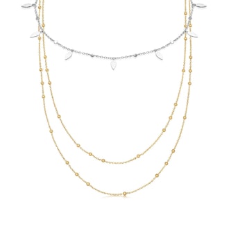 Gold vermail double chain choker mixed metal necklace set from celebrity-approved UK brand Missoma.