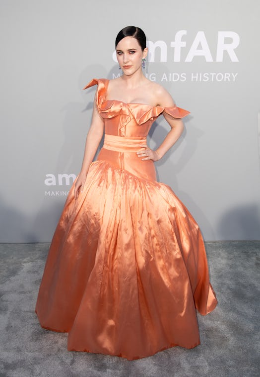 Rachel Brosnahan attends the amfAR Cannes Gala 2021 during the 74th Annual Cannes Film Festival at V...