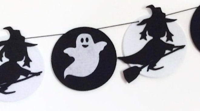 Ghost and witch felt garland