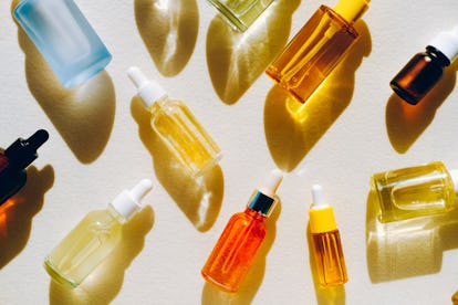 glass bottle flat lay