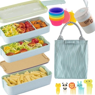 NUFR Bento Box Japanese Lunch Box Kit (16 PCS)