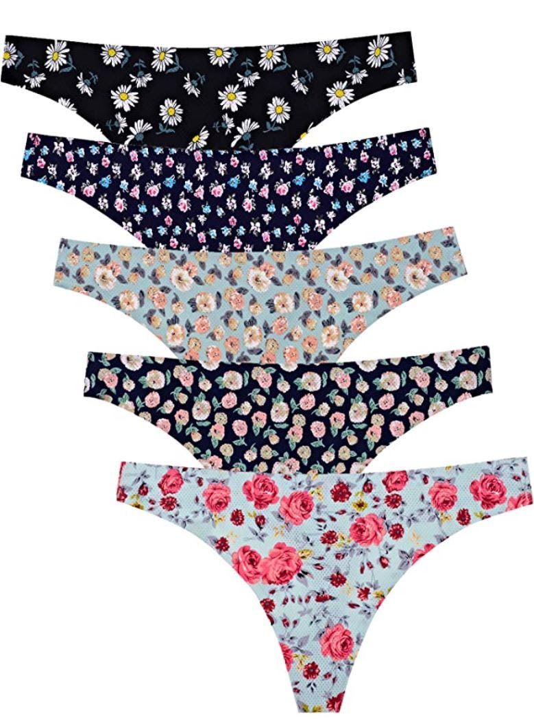 VOENXE Seamless Thongs (5-Pack)