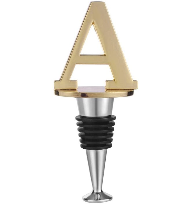 Wine and Beverage Bottle Stopper With Gold Finish