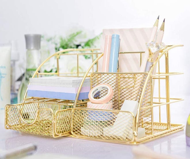 AUPSEN Gold Desk Organizer