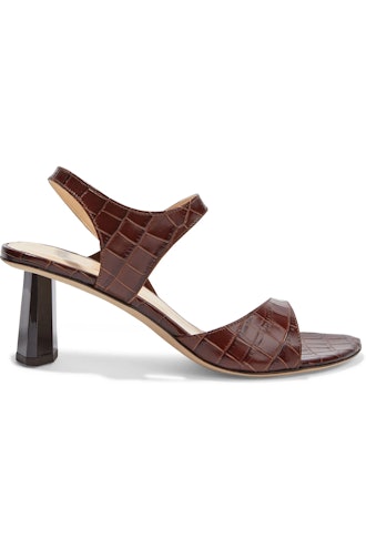 Arden Croc-Effect Leather Sandals