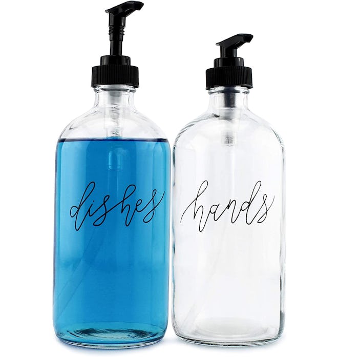 Cornucopia Glass Pump Soap Dispenser Bottles (Set of 2)