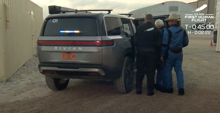 Blue Origin's Rivian truck.