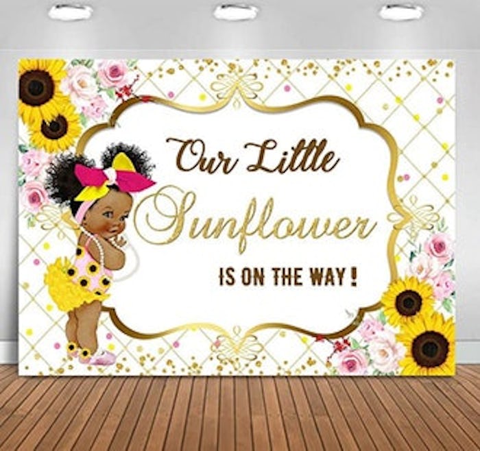 sunflower baby shower backdrop