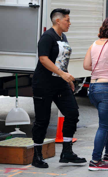 Sara Ramirez on the set of And Just Like That...