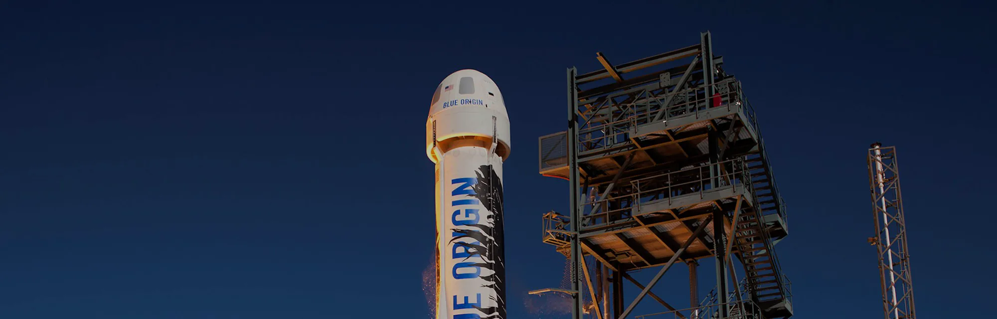 New Shepard rocket in flight reusable rocket