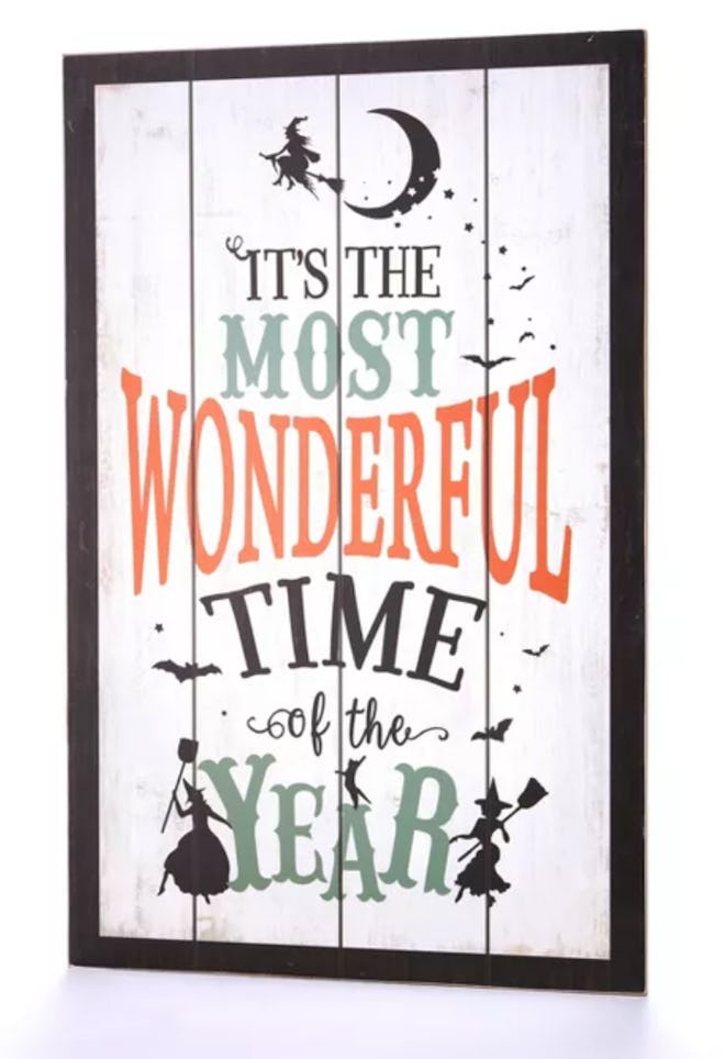 It's The Most Wonderful Time of the Year Witches Motif Wall Sign
