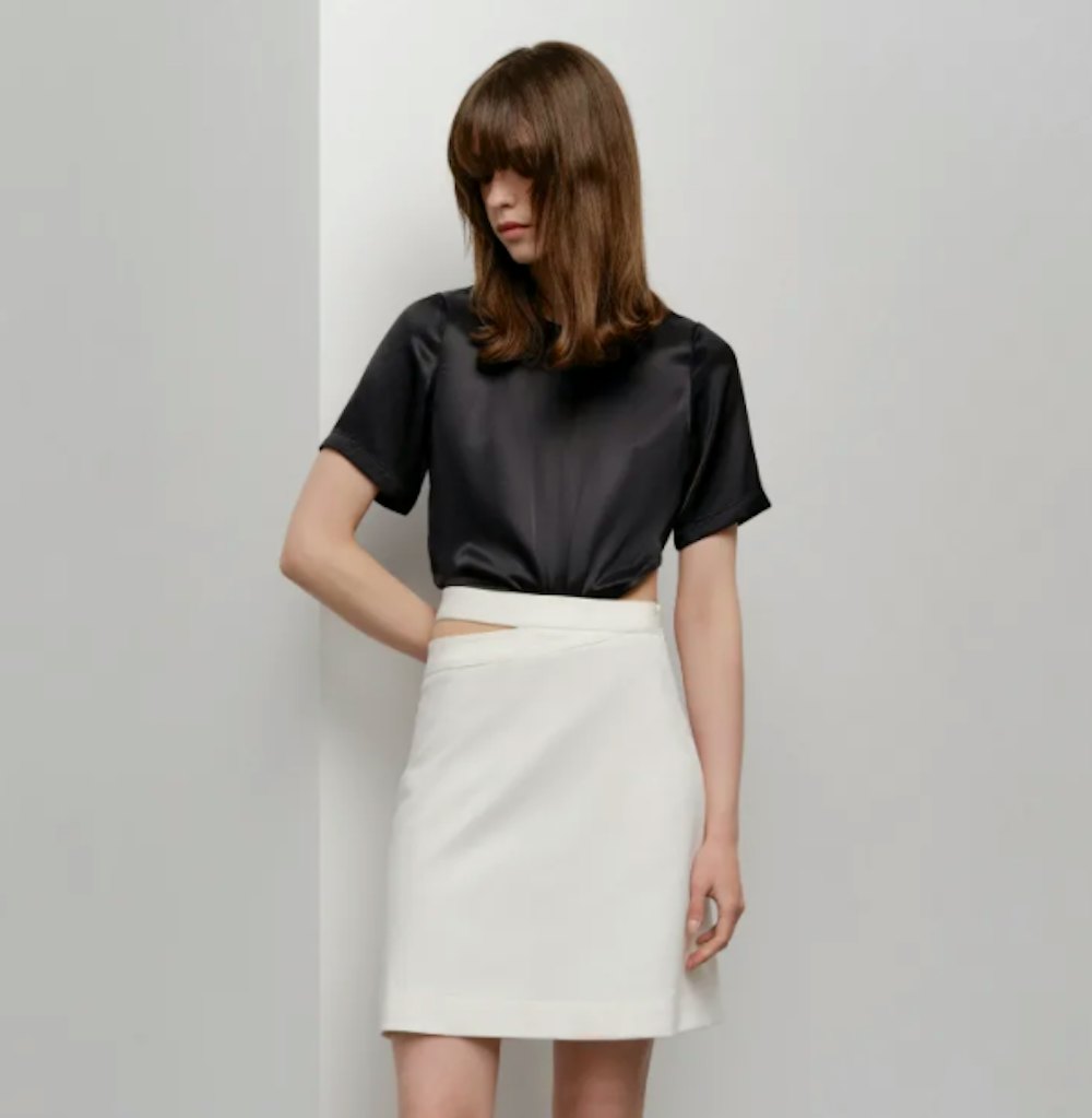 Cut-Out Detail Skirt - White