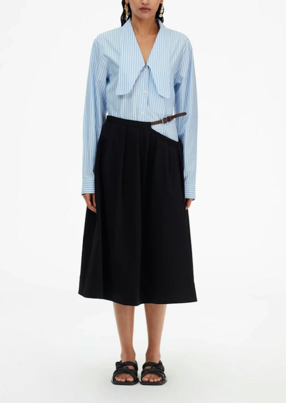 ORGANIC COTTON CUT-OUT MIDI SKIRT