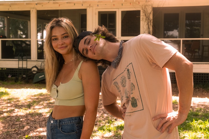 'Outer Banks' stars Chase Stokes and Madelyn Cline on set for Season 2.