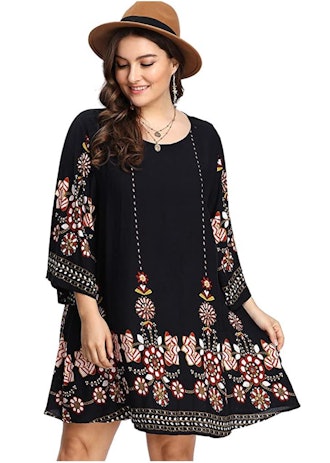 Romwe Plus Size Boho Summer Beach Dress