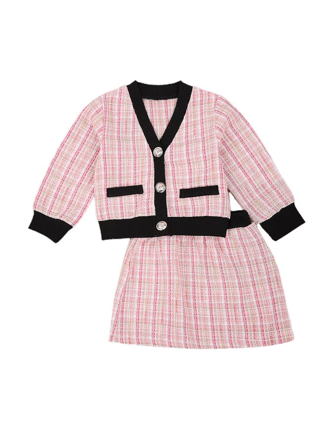 pink plaid suit for toddlers and kids, from Walmart