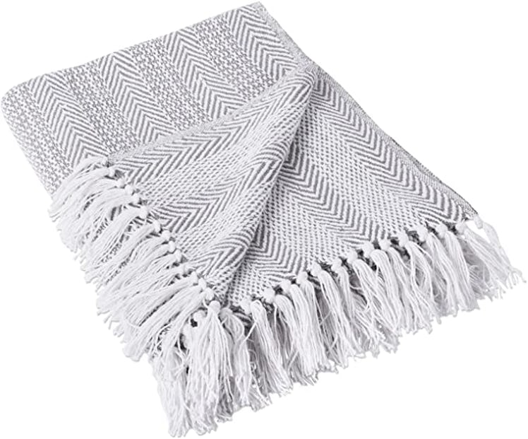 DII Herringbone Cotton Throw Blanket