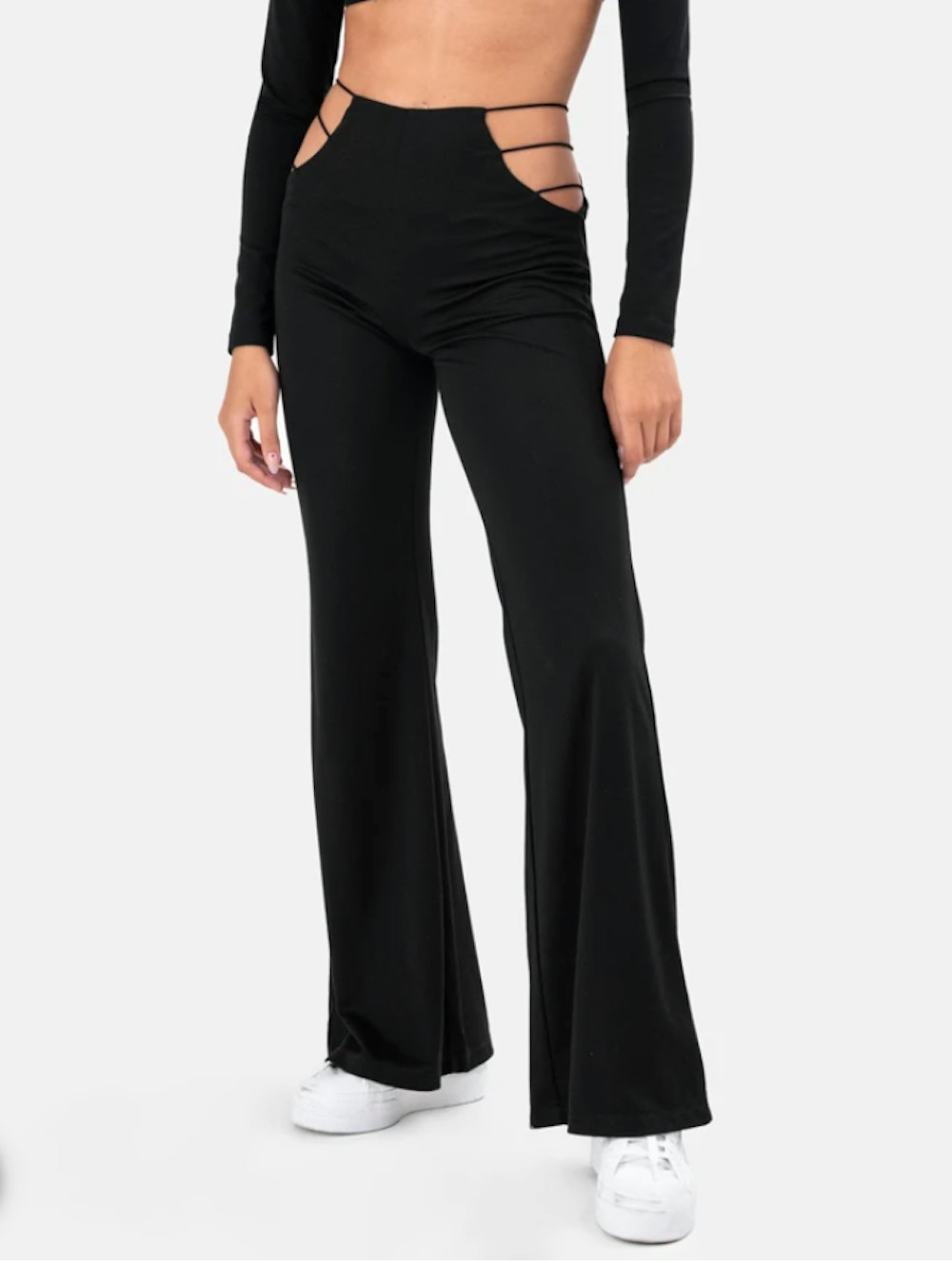 Empire Flare Cut-Out Pants