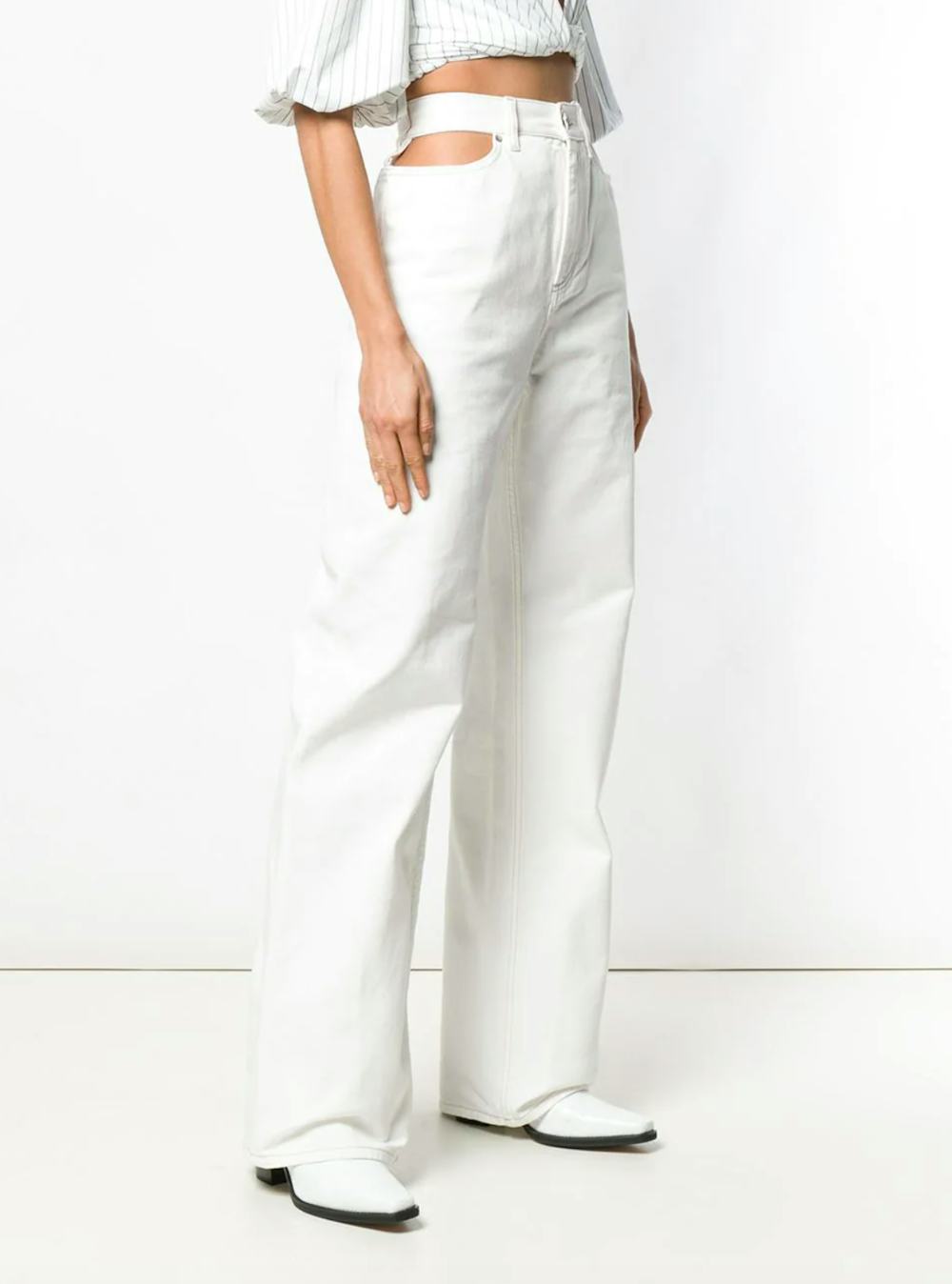 Wide Leg Cut-Out Jeans