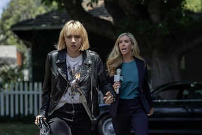 Zoe Kazan as Pia Brewer and Jessie Collins as Emma Beesley in 'Clickbait'