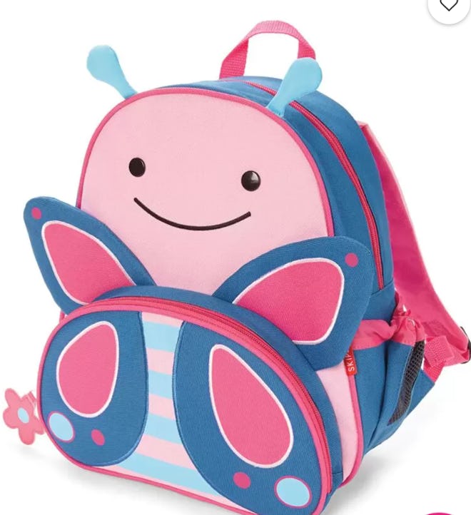 Preschooler backpack that looks like a butterfly in pink and blue