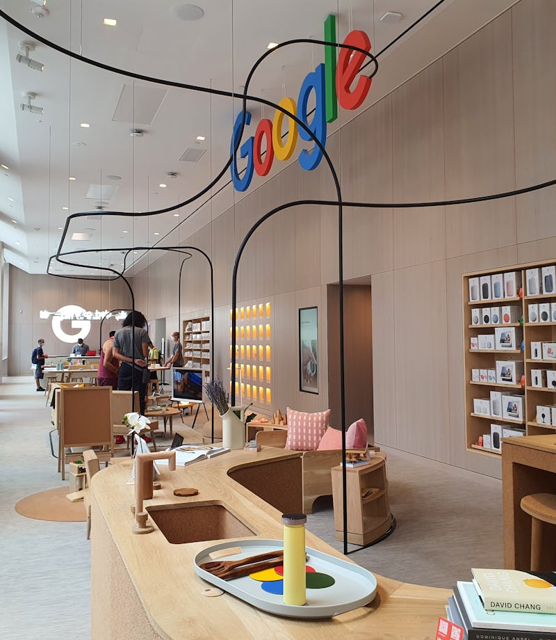 The Google Store in Chelsea, Manhattan, retail outlet, Pixel, Fitbit, Nest, Google Home
