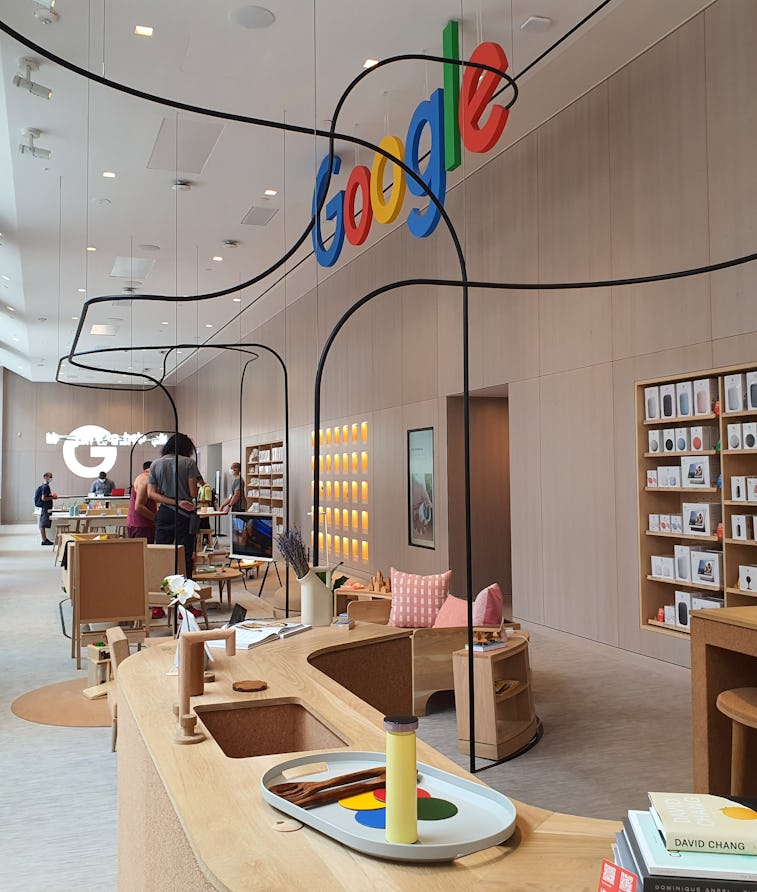 The Google Store in Chelsea, Manhattan, retail outlet, Pixel, Fitbit, Nest, Google Home