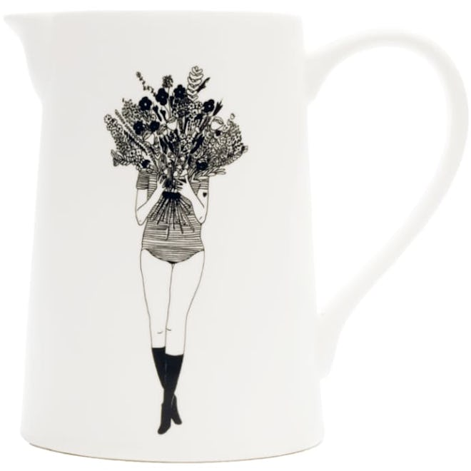 Helen B Off White and Black Flower Girl Jug