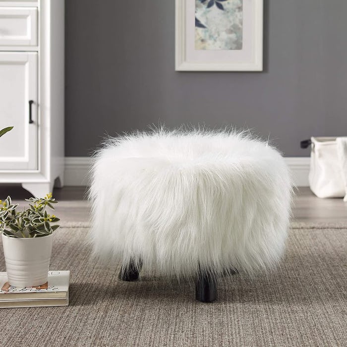 Linon Flokati Foot Stool