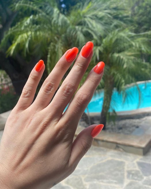 Selena Gomez's red-orange nails by Tom Bachik