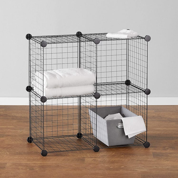 Amazon Basics 4 Cube Grid Wire Storage Shelves