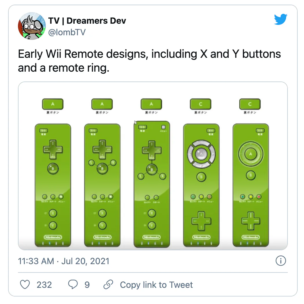 Wii Remote Prototypes Early mockups of Nintendo Wii remote show how different it could’ve been