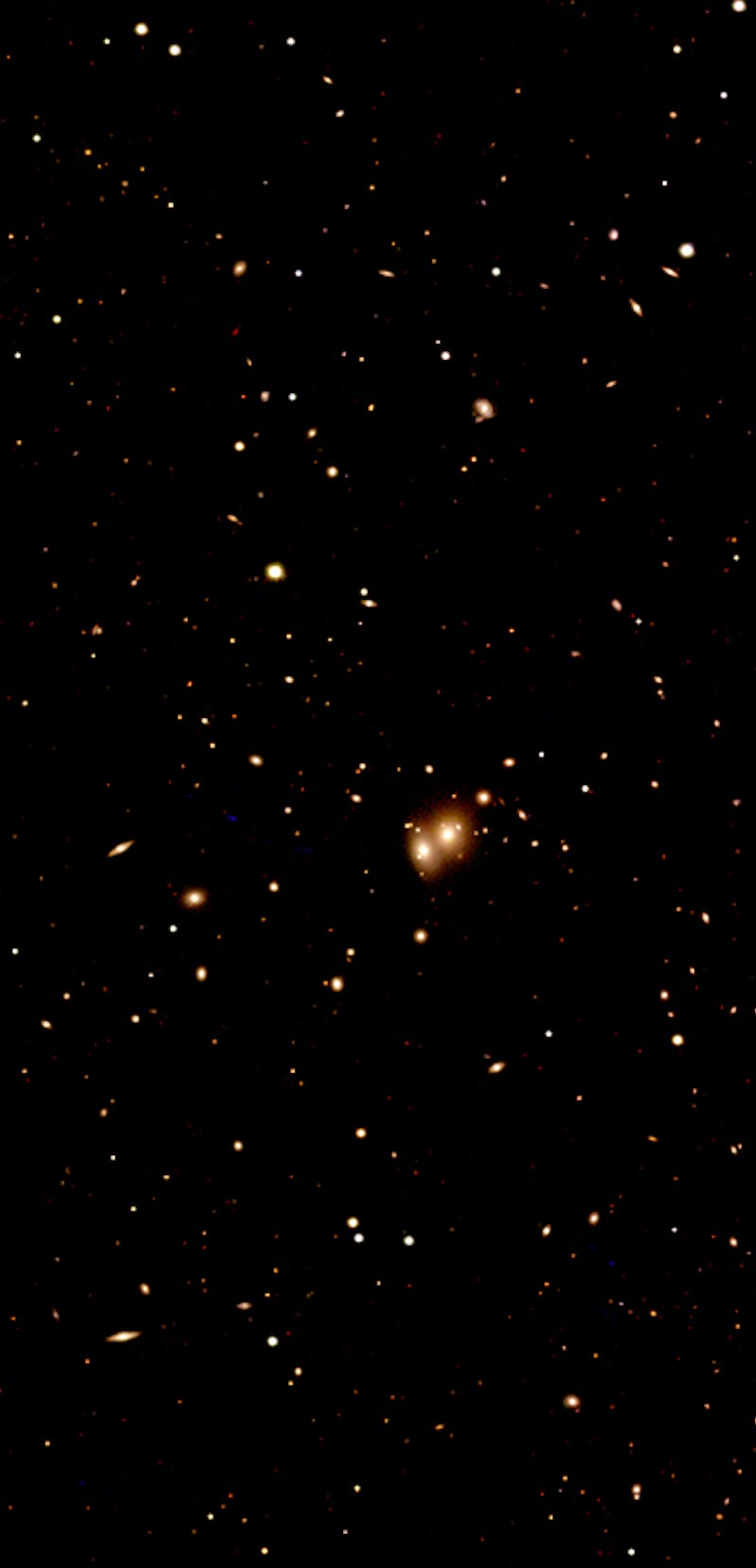 optical and infrared image of galaxy cluster Abell 1775