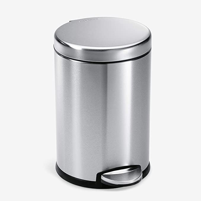 simplehuman Round Bathroom Step Trash Can