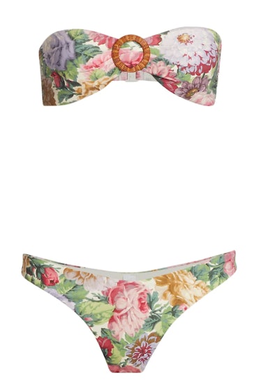 ZIMMERMAN's floral bandeau bikini set. 
