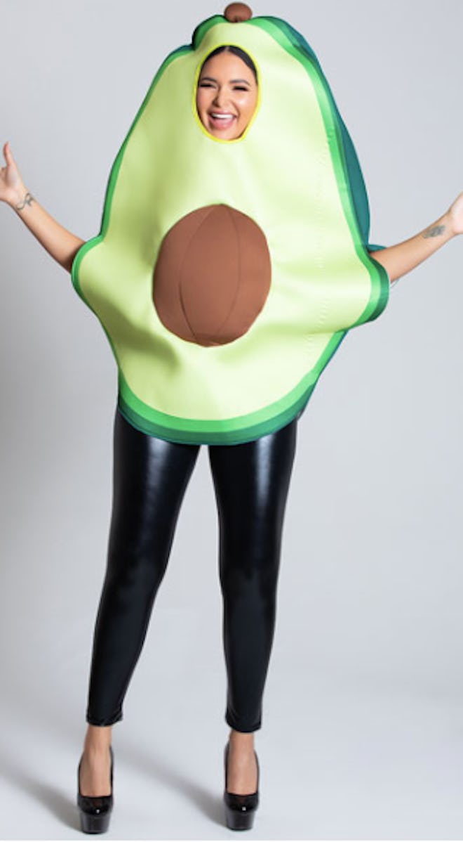 Pregnant woman in avocado costume