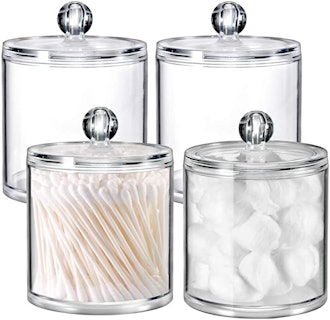SheeChung Acrylic Bathroom Vanity Jars (4-Pack)