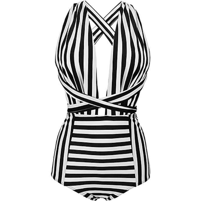 COCOSHIP Backless Plunge One-Piece Swimsuit