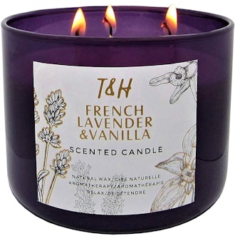 T&H French Lavender Vanilla Scented Candle, 16 Oz.