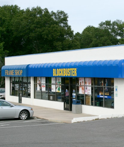 A Blockbuster video rental store