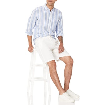 Amazon Essentials Flat-Front Linen Shorts