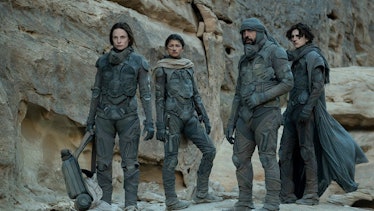 Zendaya, Timothee-Chalamet, Oscar Issac, and Rebecca Ferguson in 'Dune'
