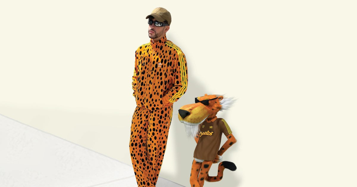 Bad Bunny And Adidas Have Made Orange Cheetah Tracksuits Perfect For Marathon Cheetos Eating Bad Bunny And Adidas Have Made Orange Cheetah Tracksuits Perfect For Marathon Cheetos Eating