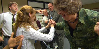 Phyllis and Kevin compete in Flonkerton from the Olympics episode of 'The Office,' which has great q...