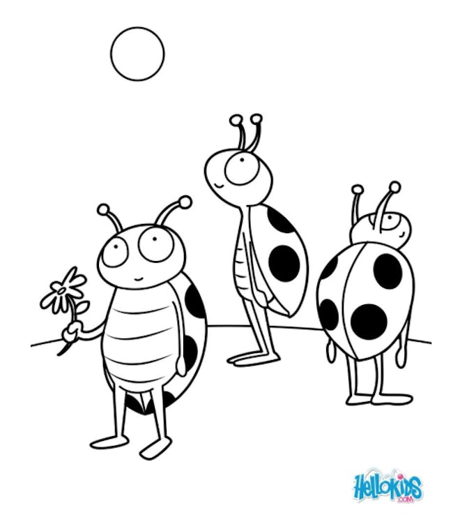 cartoony ladybug coloring page