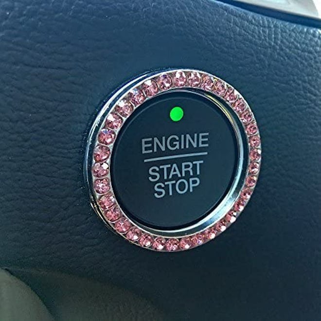 Bling Car Decor Pink Crystal Rhinestone Ignition Glam