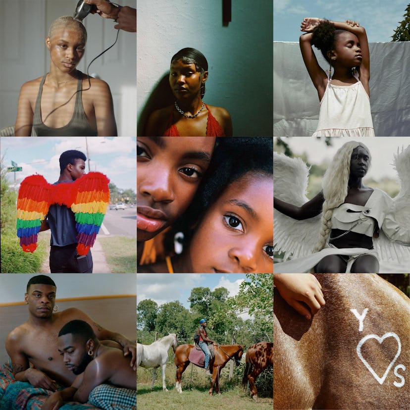 A nine-part collage of photographs by Kennedi Carter