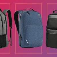 3 smart backpacks against a magenta background